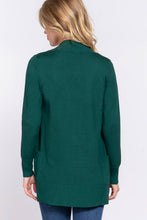 Load image into Gallery viewer, Active Basic | Active USA - Long Sleeve Rib Banded Open Sweater Cardigan: Blu-French Blue / S