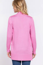 Load image into Gallery viewer, Active Basic | Active USA - Long Sleeve Rib Banded Open Sweater Cardigan: Blu-French Blue / S