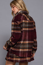 Load image into Gallery viewer, Active Basic | Active USA - ///Long Sleeve Wool Blend Plaid Button Down Casual Jacket : PNK-pink/khaki / S