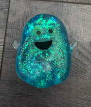 Load image into Gallery viewer, JILLIAN INK LLC - Squishy Squish Glitter Ghost Halloween Stress Toy : Blue