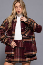 Load image into Gallery viewer, Active Basic | Active USA - ///Long Sleeve Wool Blend Plaid Button Down Casual Jacket : PNK-pink/khaki / S