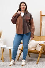 Load image into Gallery viewer, Blu Pepper - PLUS PLAID COLORBLOCK BUTTON DOWN TOP: BROWN MULTI///