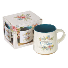 Load image into Gallery viewer, Christian Art Gifts - Mug Stoneware Blue/White Floral Grandma ///