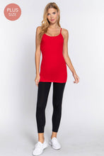 Load image into Gallery viewer, Active Basic | Active USA - [PLUS SIZE] Basic Tunic Cami w/adjustable Spaghetti Straps: Blk-Black / 2XL