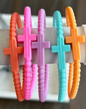 Load image into Gallery viewer, JILLIAN INK LLC - Silicone Cross Bracelet Set of 5: Neons