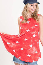 Load image into Gallery viewer, HEIMISH - ST1085-39 TIE DYE AND STAR TOP: 2-2-2 (1X-2X-3X) / NAVY ///