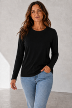 Load image into Gallery viewer, ROOTEASE - Women’s Rayon Spandex Long Sleeve  | Soft Stretch Basic Top: Masala / L US women's letter