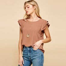 Load image into Gallery viewer, Les Amis - Top with Double Ruffled sleeves: Ivory / L ///