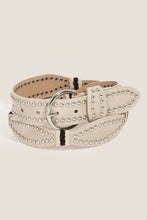 Load image into Gallery viewer, Anarchy Street - Studded Western Trim Faux Leather Wavy Belt: BK ///