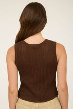 Load image into Gallery viewer, Blu Pepper - V NECK FRONT BUTTON CROCHET KNIT VEST: CHARCOAL///