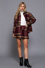 Load image into Gallery viewer, Active Basic | Active USA - /// Long Sleeve Wool Blend Plaid Button Down Casual Jacket : PNK-pink/khaki / M