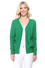 Load image into Gallery viewer, Mak - Women's V-Neck Button Down Knit Cardigan Sweater MK5178: ICE BLUE / //XL