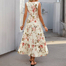 Load image into Gallery viewer, Sleeveless Deep V-Neck Loose Plain Long Maxi Casual Dress: White / ///100%Polyester / S