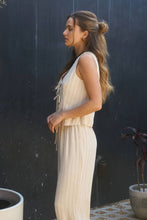 Load image into Gallery viewer, Blu Pepper - PINSTRIPE DOUBLE FRONT TIE SHIRT VEST: OATMEAL///
