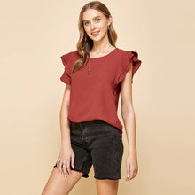 Load image into Gallery viewer, Les Amis - Top with Double Ruffled sleeves: Ivory / L ///