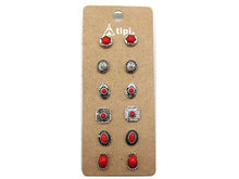 Load image into Gallery viewer, Snowing West - Western 6 Pair Dainty Post Earring Set: FUCHSIA