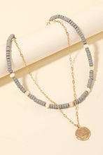 Load image into Gallery viewer, Anarchy Street - Layered Bead Chain  Disc Coin Charm Necklace: IV ///