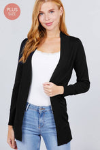 Load image into Gallery viewer, Active Basic | Active USA - Long Sleeve Rib Banded Open Sweater Cardigan: Lav-Misty Lavender / XL