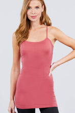 Load image into Gallery viewer, 42POPS - .SI-156 Built-in Bra Basic Cami w/ adjustable strap: WHT-white-500 / L