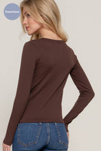 Load image into Gallery viewer, Active Basic | Active USA - Long Sleeve Crew Neck Inner Fur Seamless Top: OLV-///olive / S/M