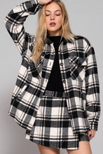 Load image into Gallery viewer, Active Basic | Active USA - ///Long Sleeve Wool Blend Plaid Button Down Casual Jacket : PNK-pink/khaki / S