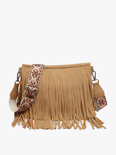 Load image into Gallery viewer, Jen &amp; Co. - Sadie Suede Fringe Crossbody w/ Guitar Strap | M2045 : Dark Brown