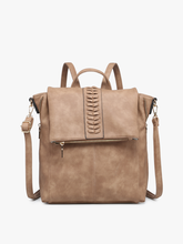 Load image into Gallery viewer, M2348 Vivian Distressed Convertible Backpack: Black ###