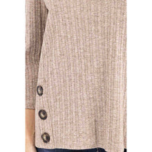 Load image into Gallery viewer, Perseption - KNIT TORTOISE BUTTON SHIRT: Chocolate / S-M-L-XL(1-2-2-1)