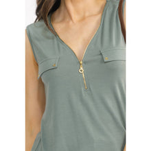 Load image into Gallery viewer, Perseption - ZIPPER FRONT TANK TOP: Palace Blue / S-M-L-XL(1-2-2-1)