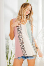 Load image into Gallery viewer, HEIMISH - ST2171-10 SLEEVELESS V NECK SOLID AND MULTI PRINT CONTRAST#///T: 2-2-2 (1X-2X-3X) / Black