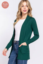 Load image into Gallery viewer, Active Basic | Active USA - Long Sleeve Rib Banded Open Sweater Cardigan: Lav-Misty Lavender / XL