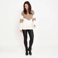 Load image into Gallery viewer, Elsie &amp; Zoey - Lacen Color Block Sweater: Latte / 2XL ///
