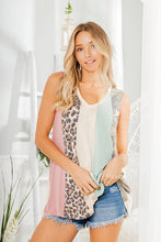 Load image into Gallery viewer, HEIMISH - ST2171-10 SLEEVELESS V NECK SOLID AND MULTI PRINT CONTRAST#///T: 2-2-2 (1X-2X-3X) / Black