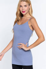 Load image into Gallery viewer, 42POPS - .SI-156 Built-in Bra Basic Cami w/ adjustable strap: WHT-white-500 / M