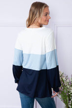 Load image into Gallery viewer, Burgundy Apparel - BRIGHT COLOR BLOCK LONG SLEEVE TUNIC TOP: L / MINT///