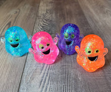 Load image into Gallery viewer, JILLIAN INK LLC - Squishy Squish Glitter Ghost Halloween Stress Toy : Orange