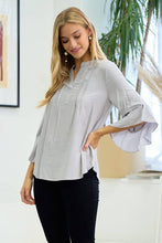 Load image into Gallery viewer, Doe and Rae - Ruffleed Open Sleeve Blouse - 14679T: Coral / M ///