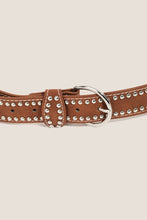 Load image into Gallery viewer, Anarchy Street - Studded Western Trim Faux Leather Wavy Belt: BK ///