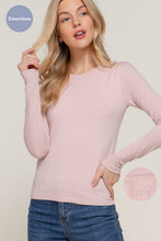 Load image into Gallery viewer, Active Basic | Active USA - Long Sleeve Crew Neck Inner Fur Seamless Top: OLV-///olive / S/M