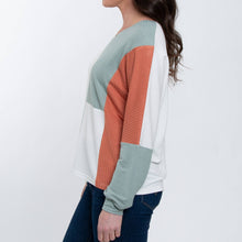 Load image into Gallery viewer, Elsie &amp; Zoey - Keegan Long Sleeve V-Neck Color Block Sweater: S/M ///