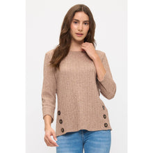 Load image into Gallery viewer, Perseption - KNIT TORTOISE BUTTON SHIRT: Chocolate / S-M-L-XL(1-2-2-1)