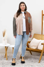 Load image into Gallery viewer, Blu Pepper - PLUS PLAID COLORBLOCK BUTTON DOWN TOP: BROWN MULTI///