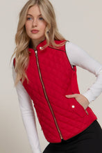 Load image into Gallery viewer, 42POPS - ',,,....SLIM FIT SUEDE PIPING QUILTED PADDING VEST: RED-red-185553 / S
