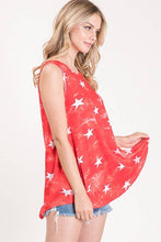 Load image into Gallery viewer, HEIMISH - ST1085-39 TIE DYE AND STAR TOP: 2-2-2 (1X-2X-3X) / NAVY ///