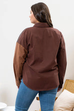 Load image into Gallery viewer, Blu Pepper - PLUS PLAID COLORBLOCK BUTTON DOWN TOP: BROWN MULTI///