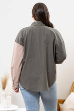 Load image into Gallery viewer, Blu Pepper - PLUS PLAID COLORBLOCK BUTTON DOWN TOP: BROWN MULTI///