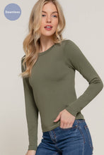 Load image into Gallery viewer, Active Basic | Active USA - Long Sleeve Crew Neck Inner Fur Seamless Top: ///WHT-white / S/M