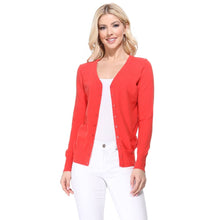 Load image into Gallery viewer, Mak - Women's V-Neck Button Down Knit Cardigan Sweater MK5178: ICE BLUE / //XL