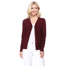 Load image into Gallery viewer, Mak - Women's V-Neck Button Down Knit Cardigan Sweater MK5178: ICE BLUE / S///