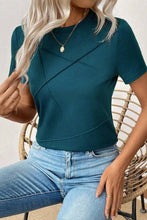 Load image into Gallery viewer, LALALOO - Solid Round Neck T-Shirt: Blue Sapphire / M ///